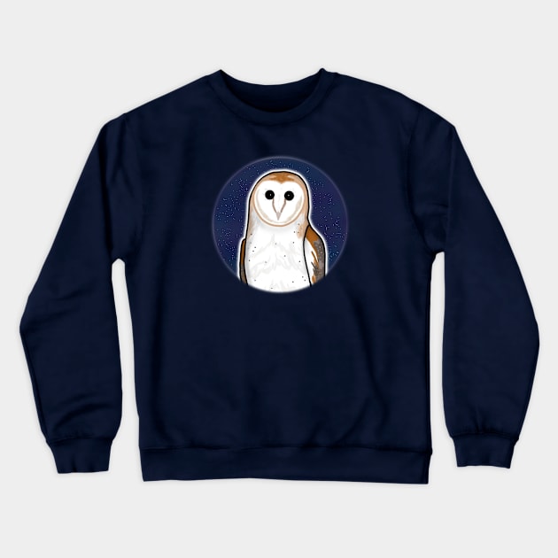 Starry Night Barn Owl (Small Print) Crewneck Sweatshirt by Aeriskate